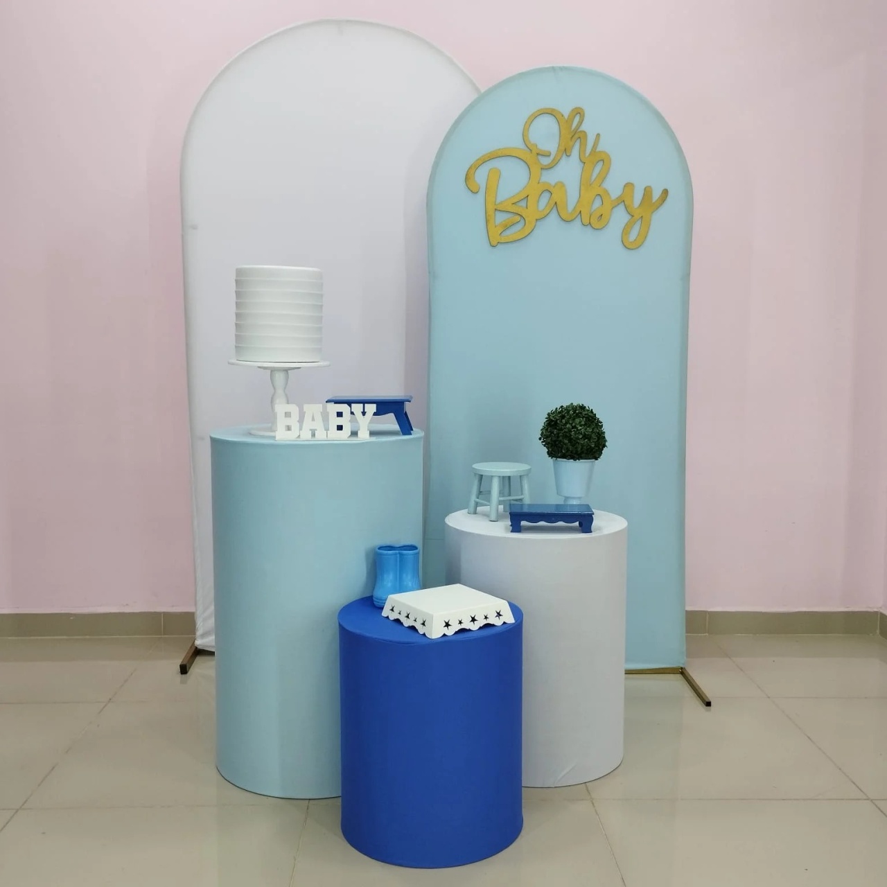 Kit Chá de Bebê Branco E Azul Numero 5 - pampegueemonte