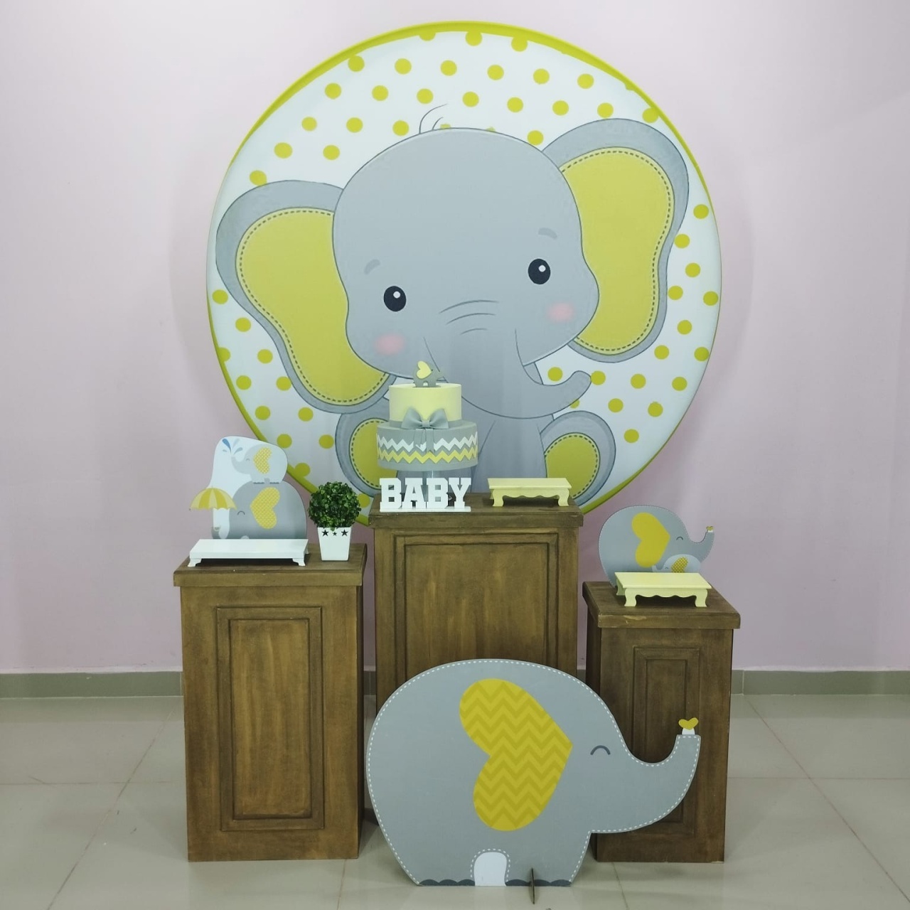 Kit Elefante Amarelo Numero 12 - pampegueemonte