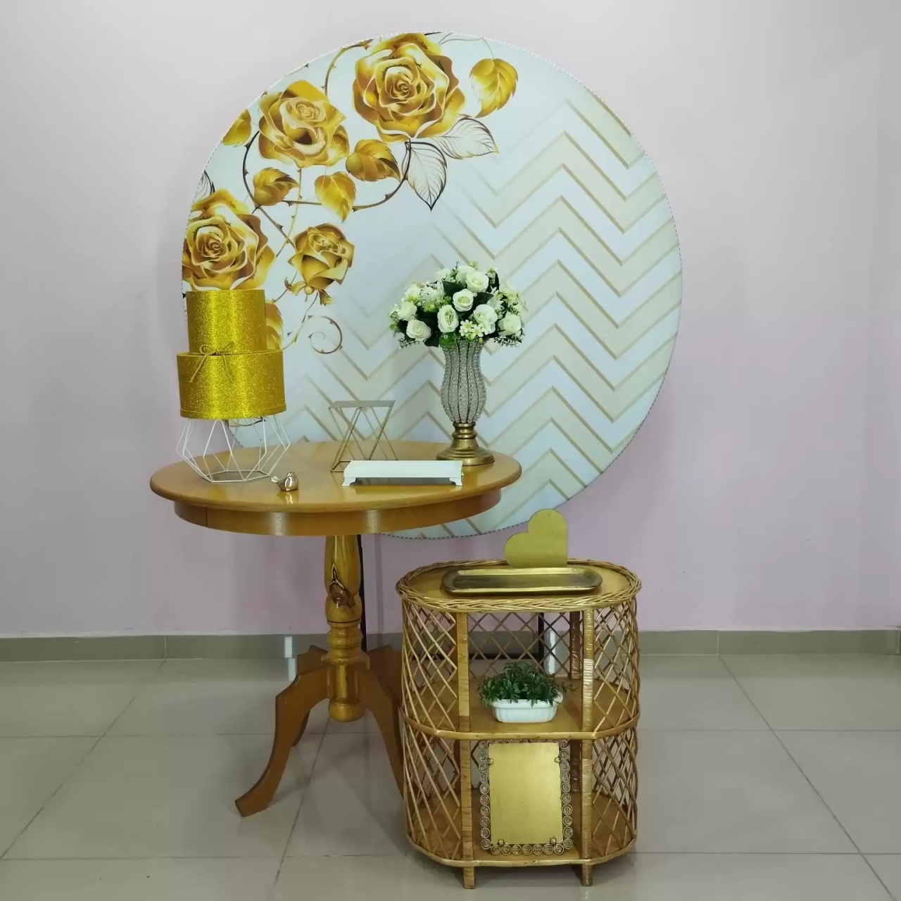 Kit Adulto Floral Dourado Número 3 - pampegueemonte