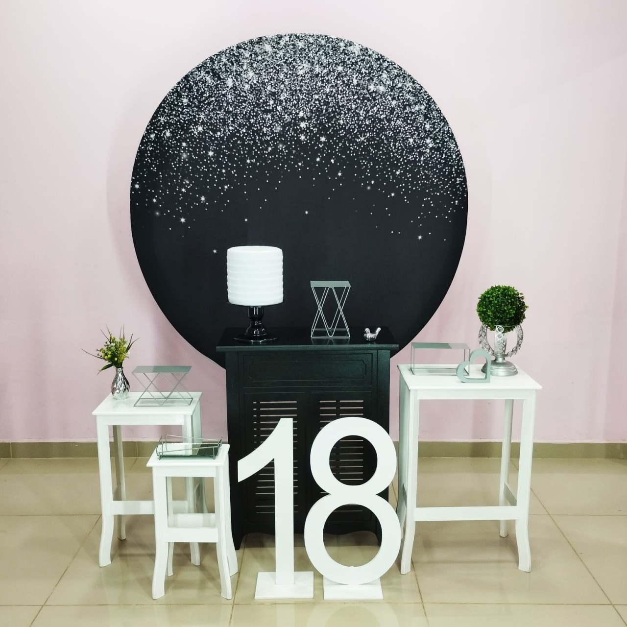 Kit Adulto Preto Com Glitter Prata Numero 11 - pampegueemonte
