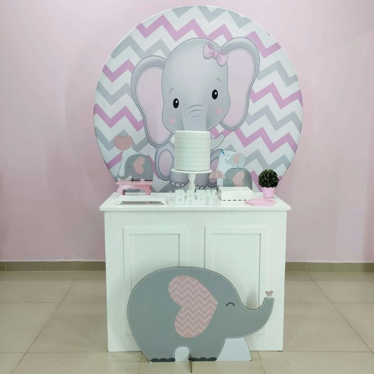 Kit Elefante Rosa Numero 4 - pampegueemonte