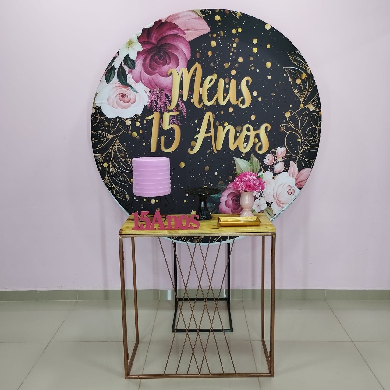 Kit 15 Anos Preto E Pink Número 3 - pampegueemonte