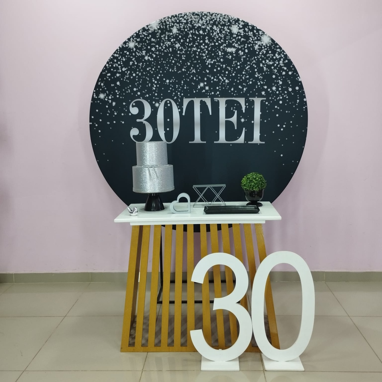 Kit 30Tei Prata E Preto Número 8 - pampegueemonte