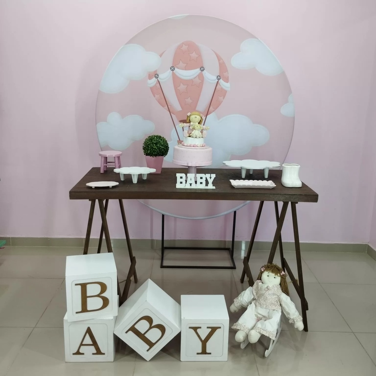 Kit Balão Rosa Numero 8 - pampegueemonte