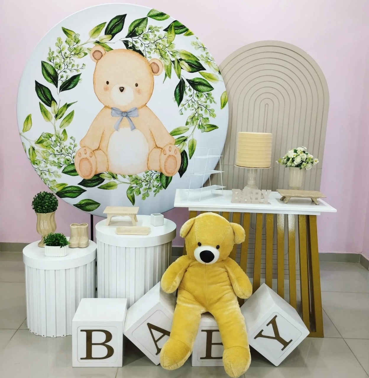 Kit Urso Com Floral Verde Numero 23 - pampegueemonte