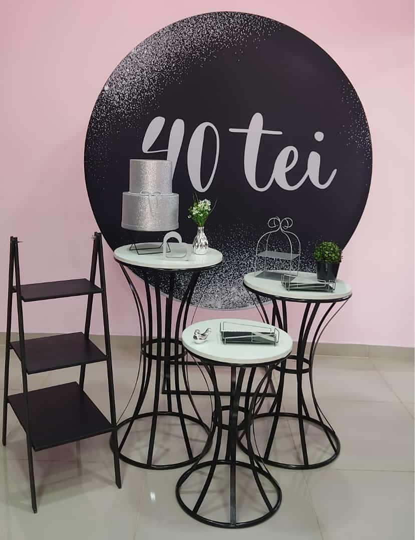 Kit 40Tei Prata E Preto Número 5 - pampegueemonte