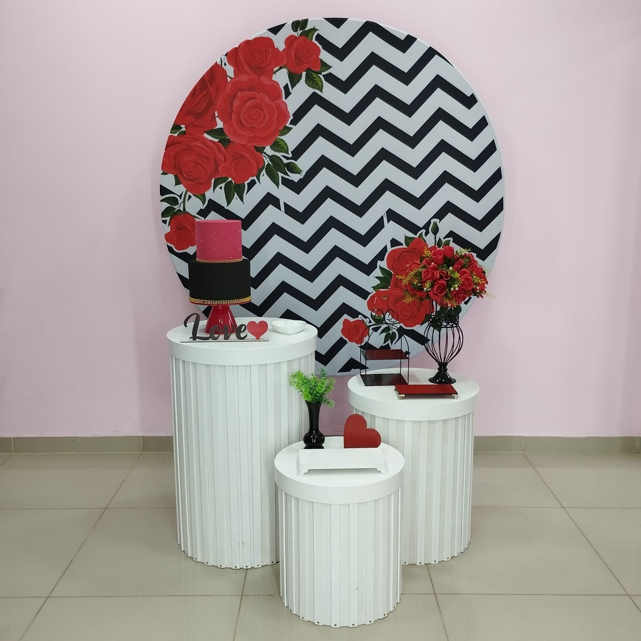 Kit Adulto Floral Vermelho E Preto Número 9 - pampegueemonte
