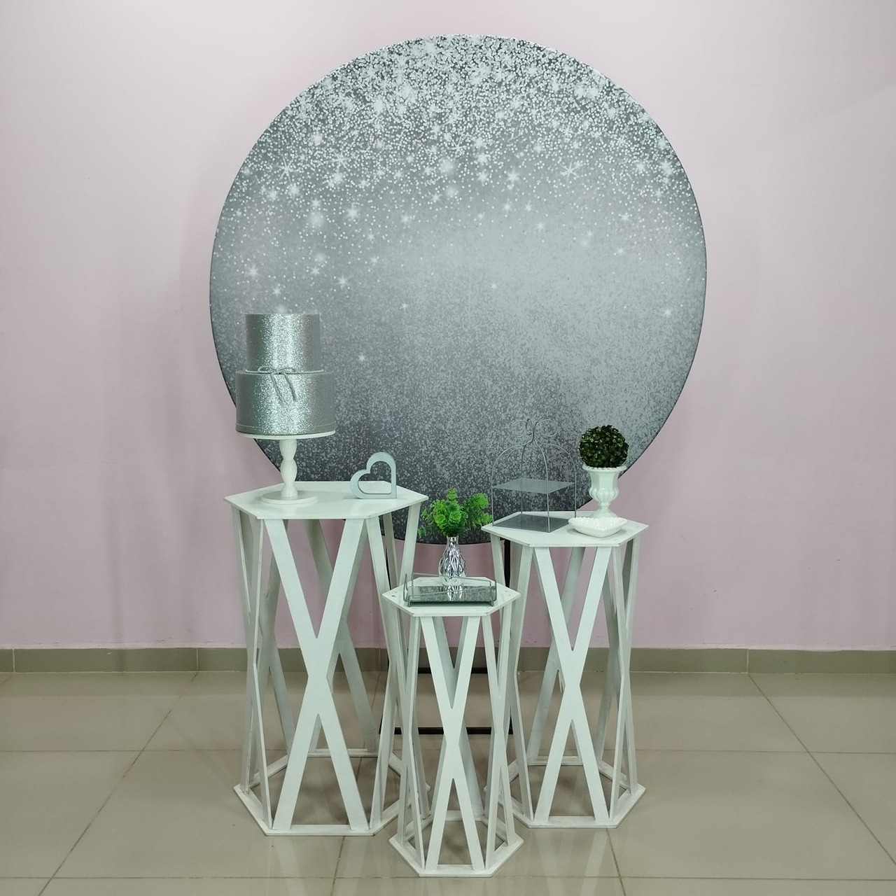 Kit Adulto Prata Com Glitter Número 4 - pampegueemonte