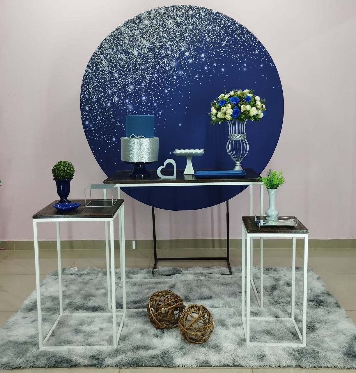 Kit Adulto Azul Com Glitter Prata Número 1 - pampegueemonte