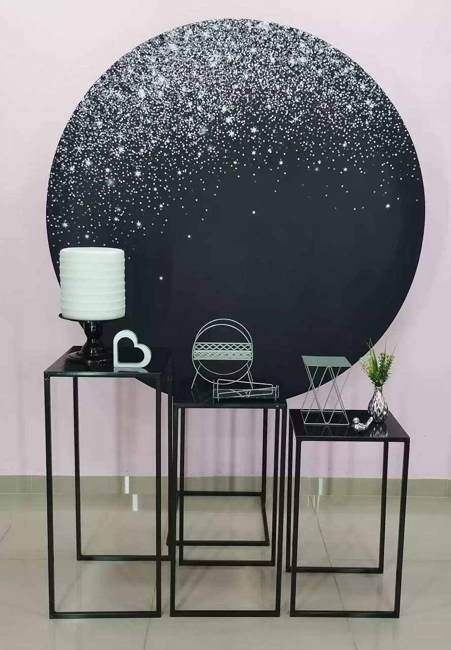 Kit Adulto Preto Com Glitter Prata Numero 1  - pampegueemonte
