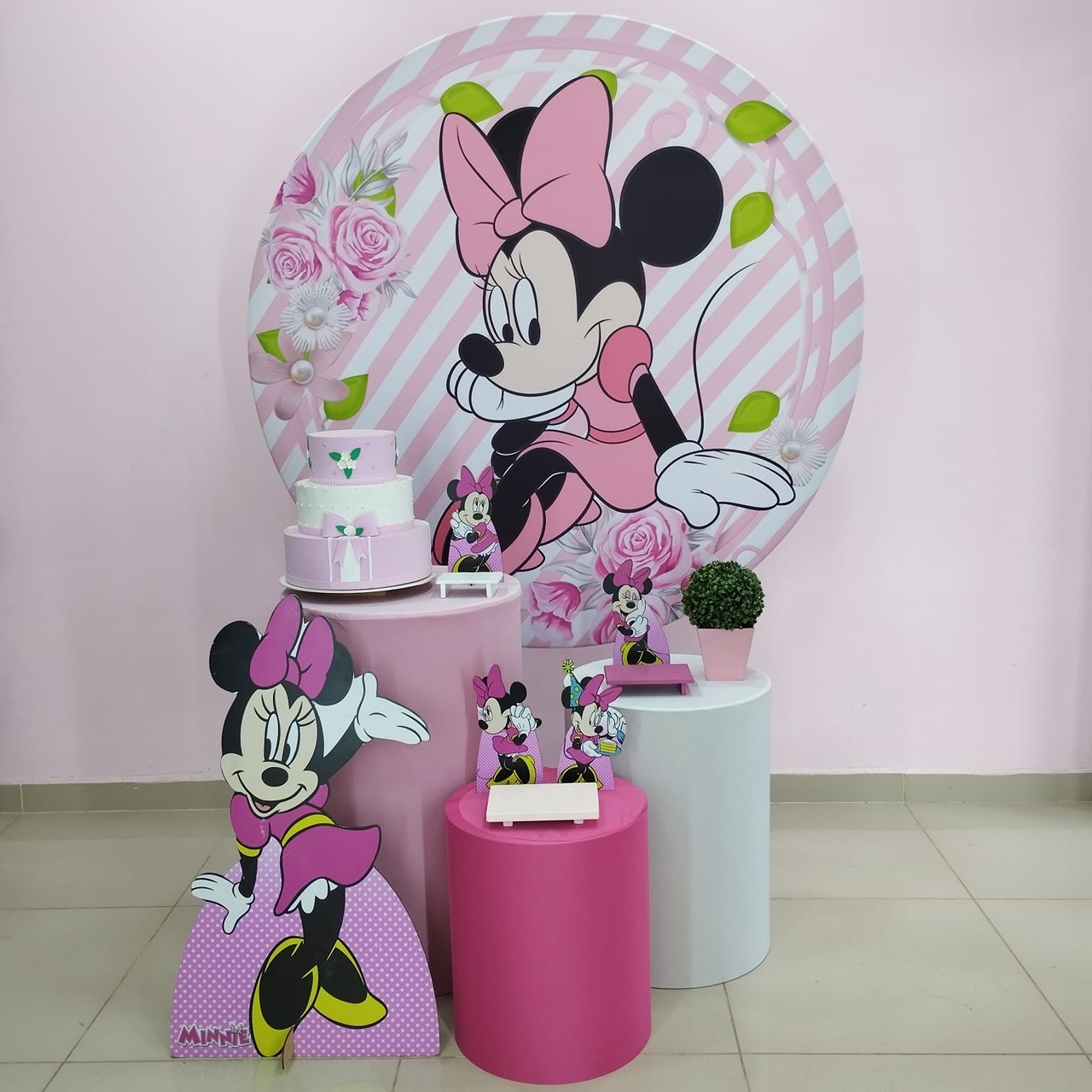 Kit Minnie Rosa Numero 1 - pampegueemonte