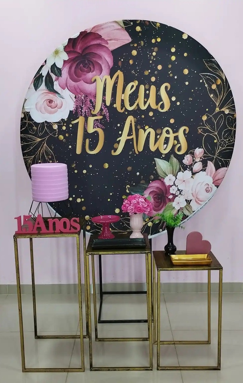 Kit 15 Anos Preto E Pink Numero 6  - pampegueemonte