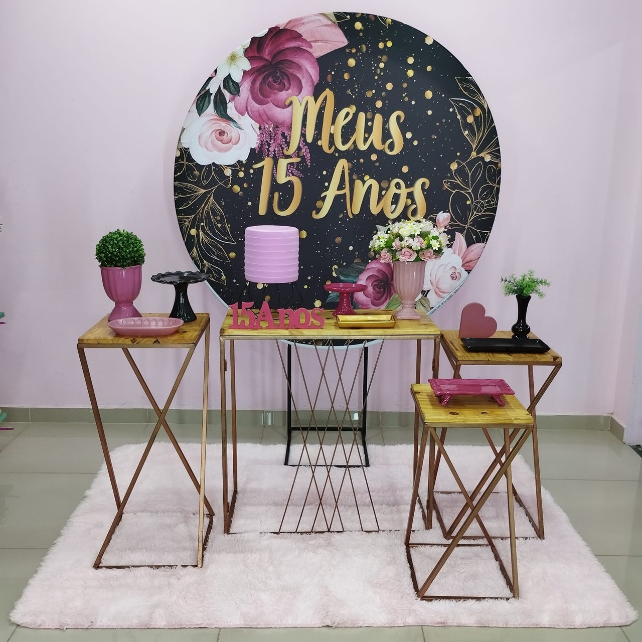 Kit 15 Anos Preto E Pink Número 2 - pampegueemonte