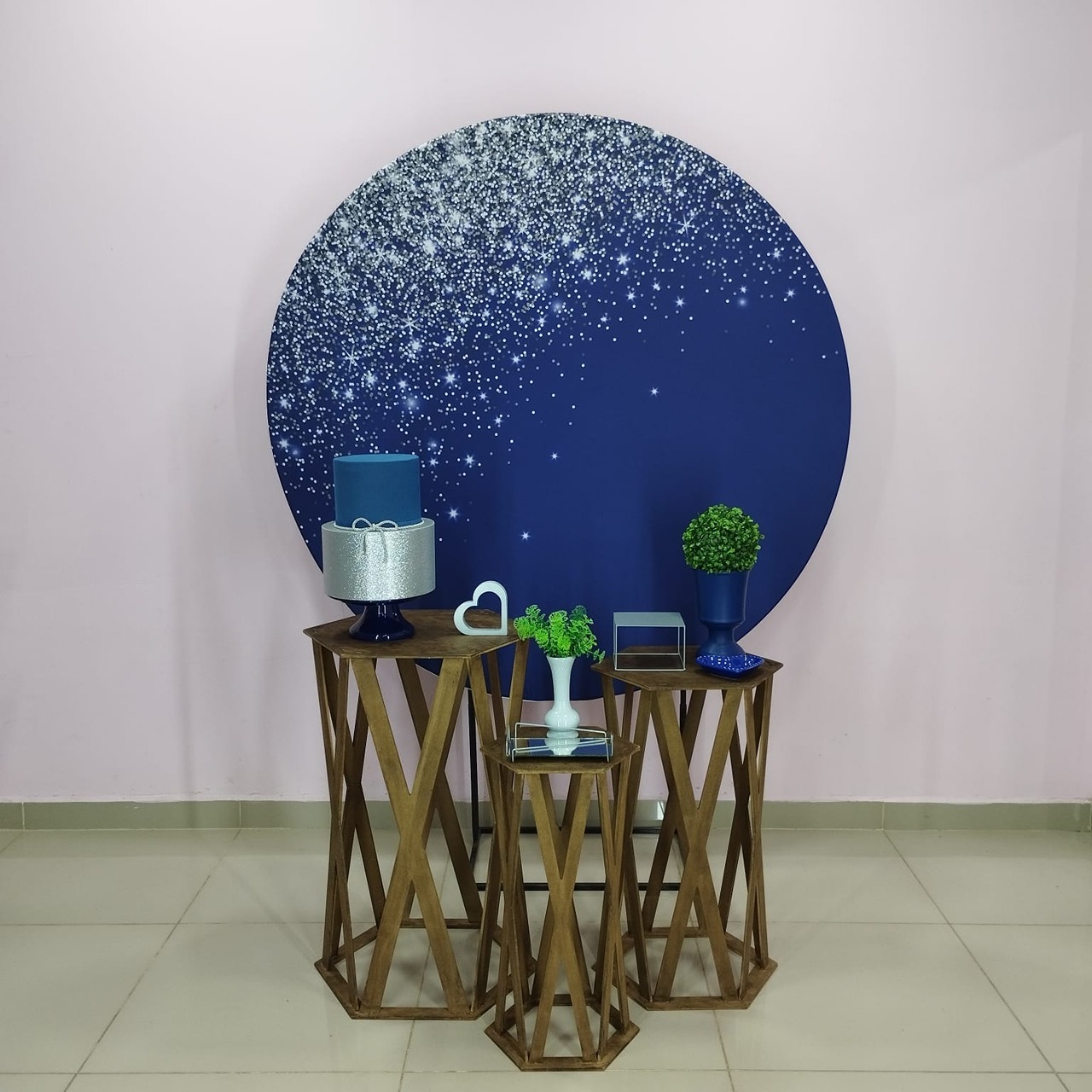 Kit Adulto Azul Com Glitter Prata Número 5 - pampegueemonte