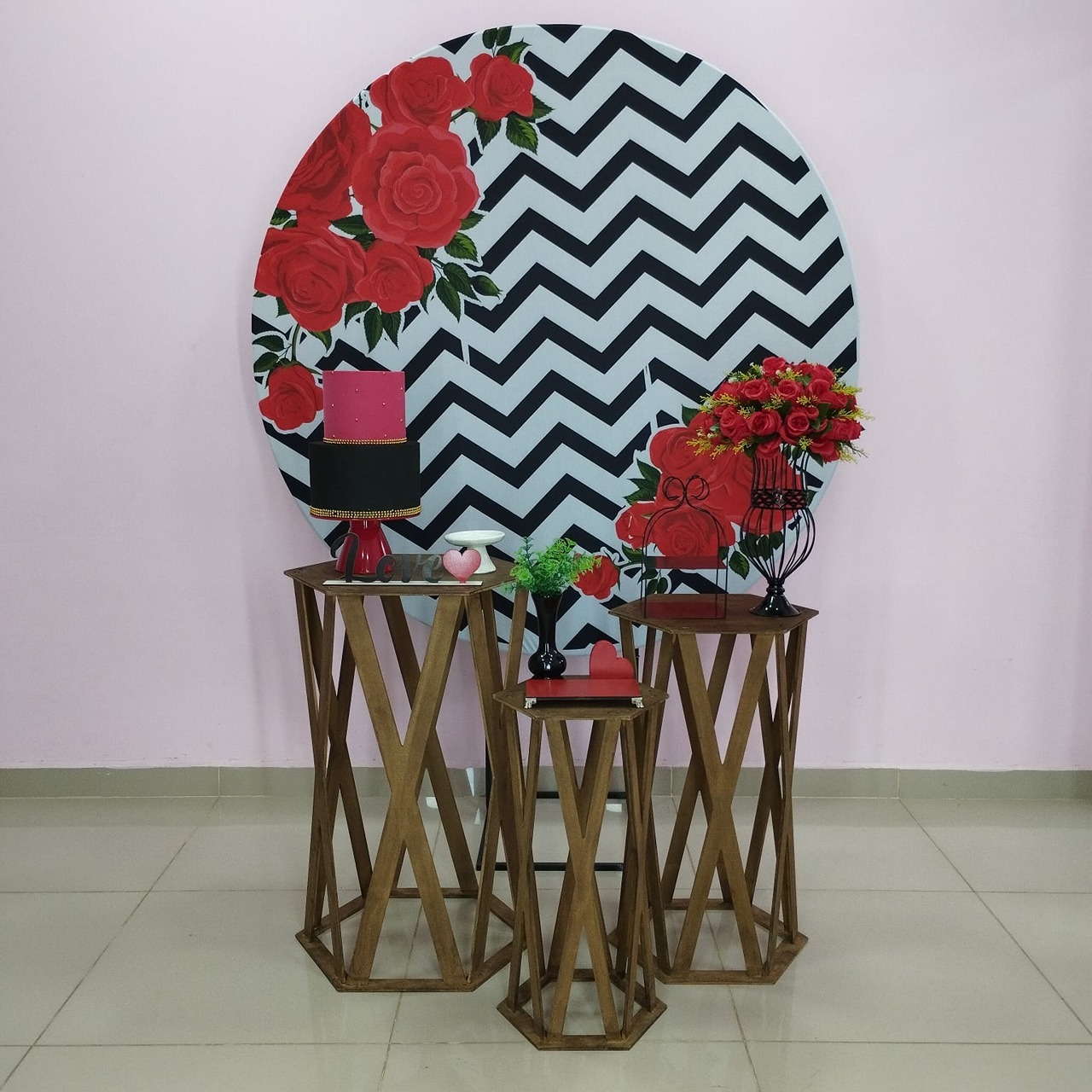 Kit Adulto Floral Vermelho E Preto Número 5 - pampegueemonte
