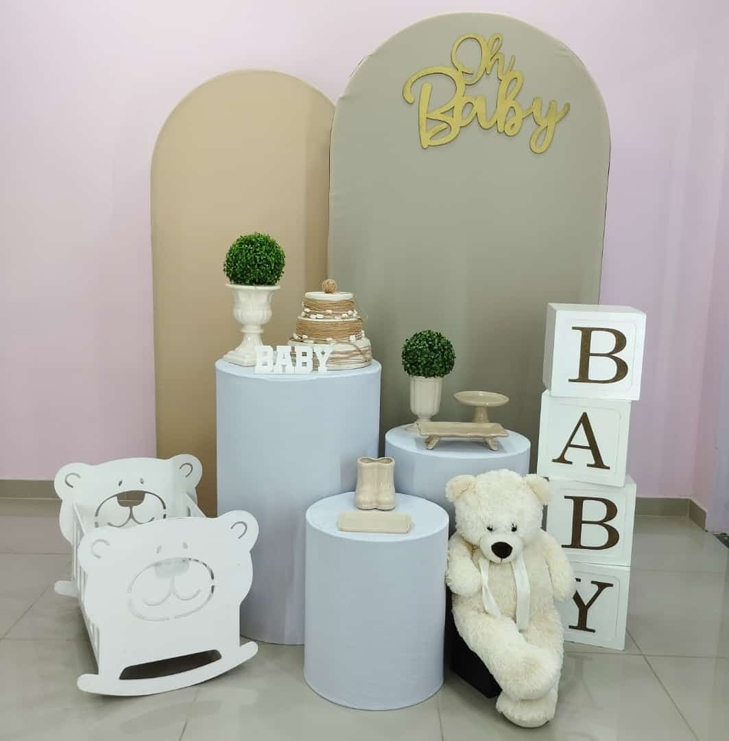 Kit Chá de Bebe Branco E Nude Numero 1 - pampegueemonte