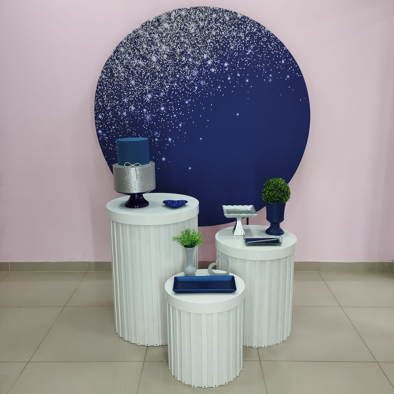 Kit Adulto Azul Com Glitter Prata Número 11 - pampegueemonte