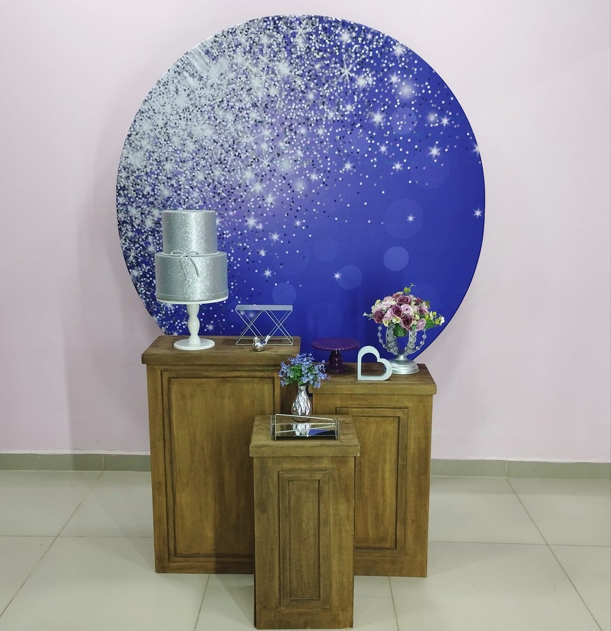 Kit Adulto Roxo Com Glitter Prata Numero 6 - pampegueemonte