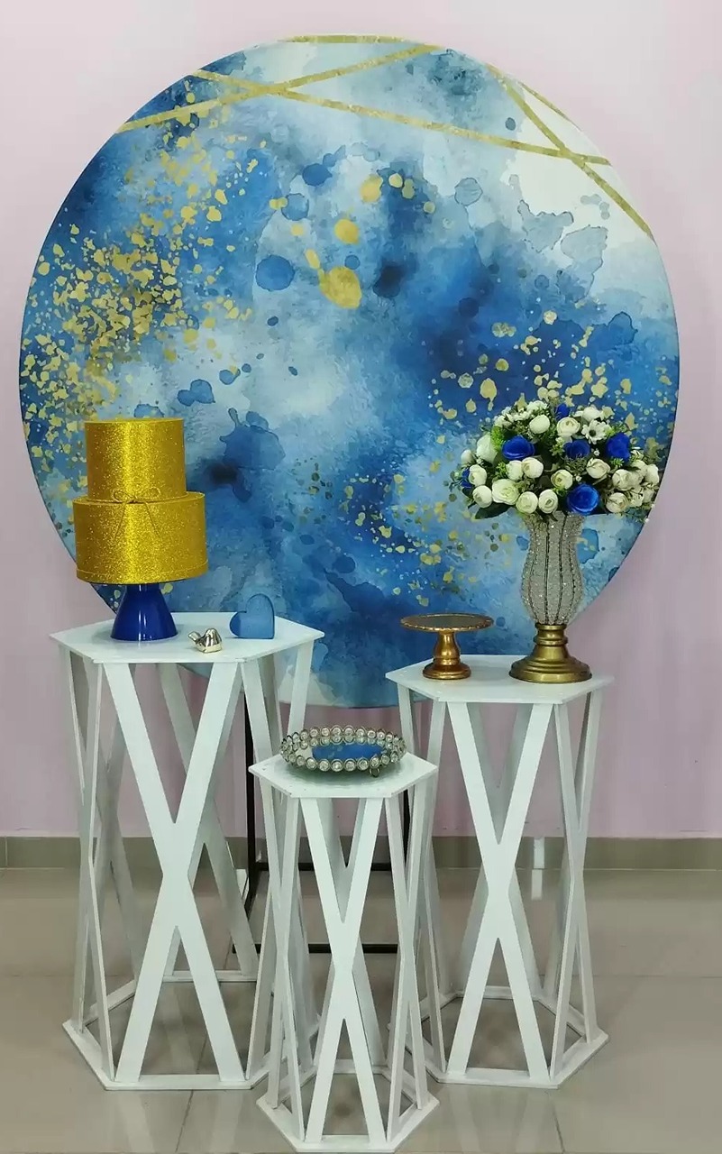 Kit Adulto Azul Branco E Dourado Numero 4 - pampegueemonte