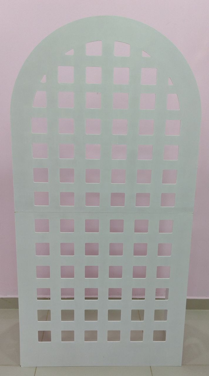 Painel  Quadriculado Branco Mdf  - pampegueemonte