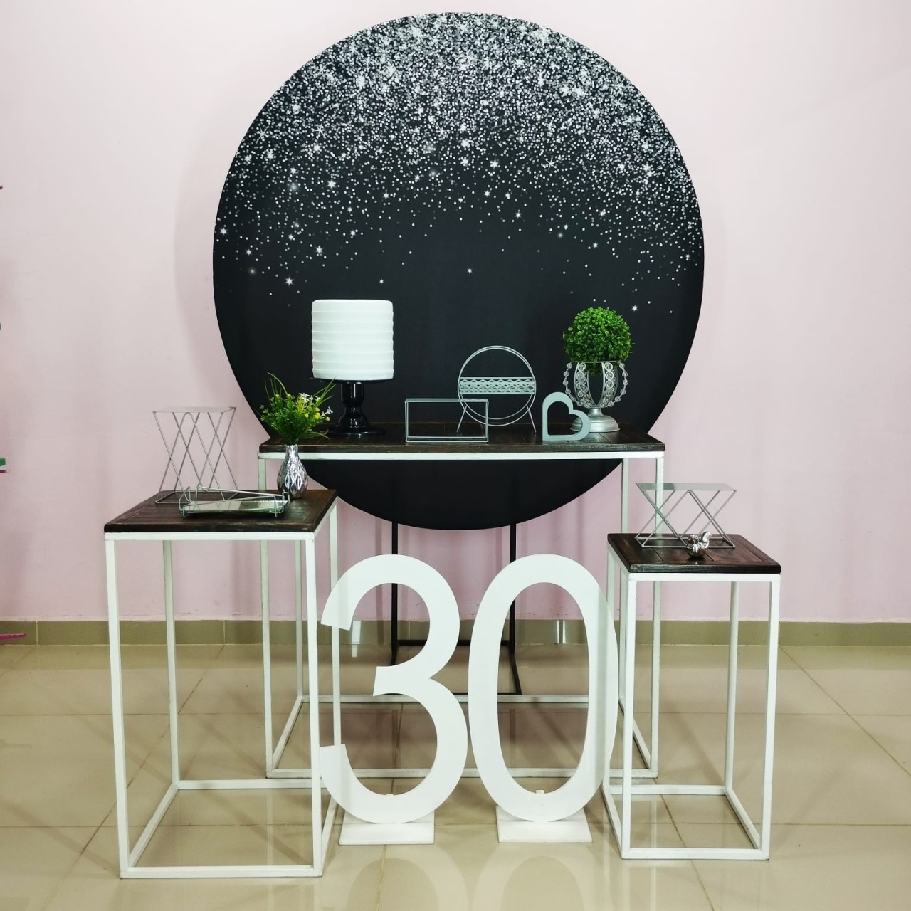 Kit Adulto Preto Com Glitter Prata Numero 7 - pampegueemonte
