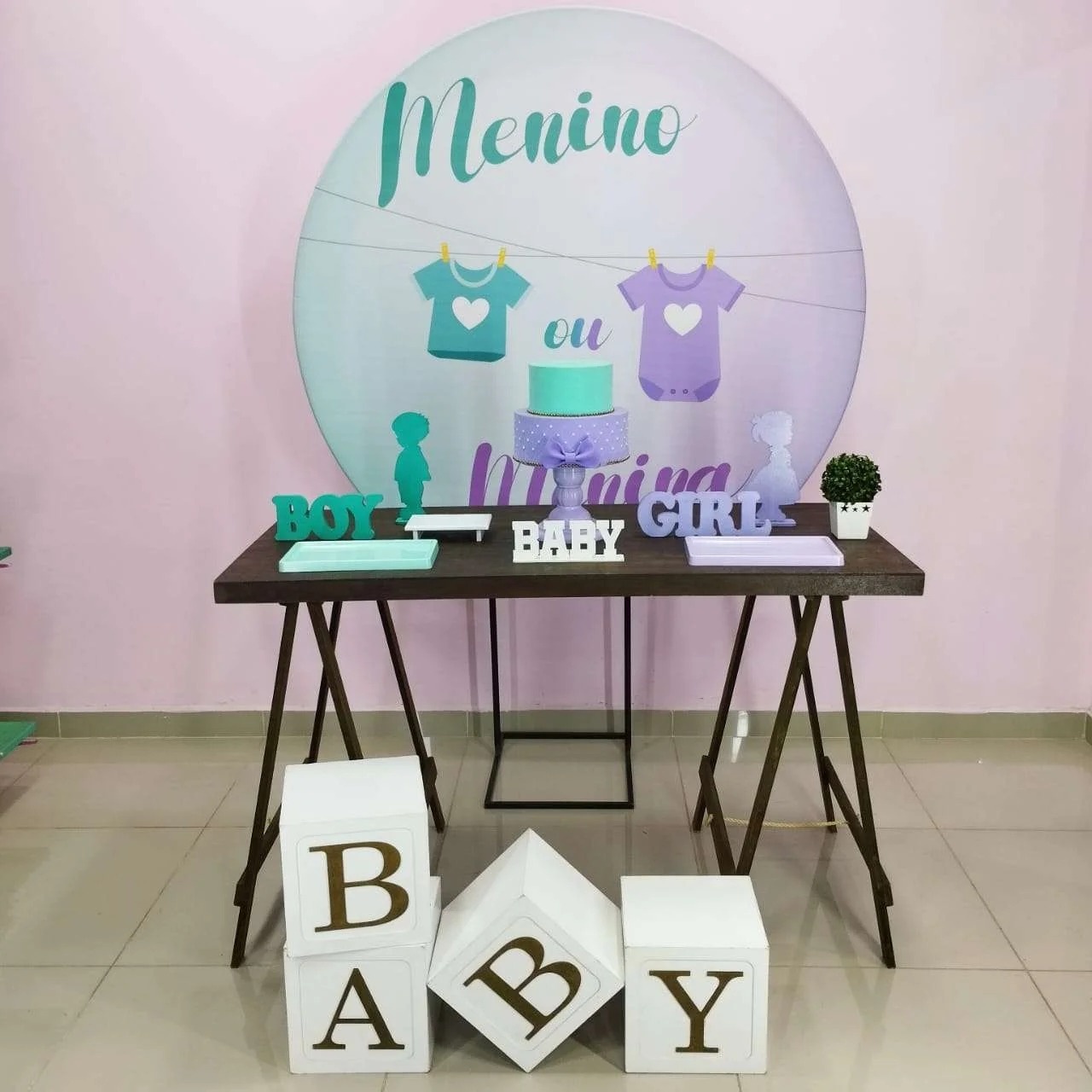 Kit Chá Revelação Lilás E Verde Numero 16 - pampegueemonte