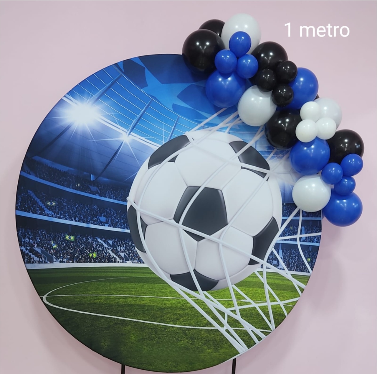 Arco de Balões 1 Metro Futebol Azul E Branco - pampegueemonte