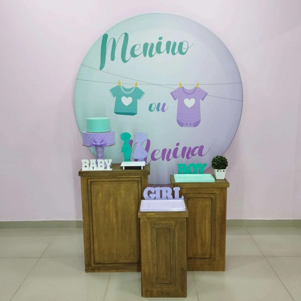Kit Chá Revelação Lilás E Verde Numero 12 - pampegueemonte