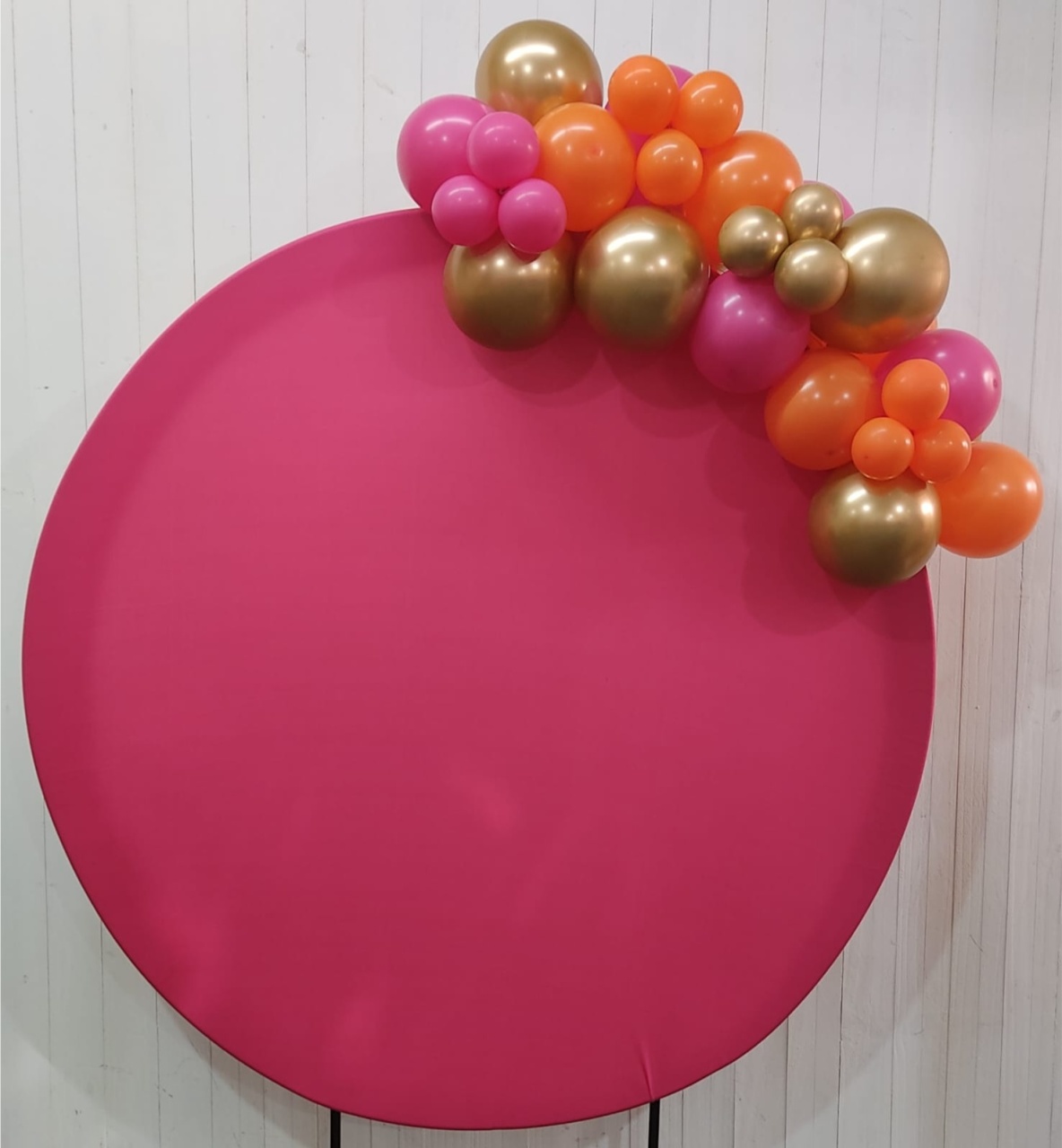 Arco de Balões 1 Metro Pink Laranja E Dourado Metalizado - pampegueemonte
