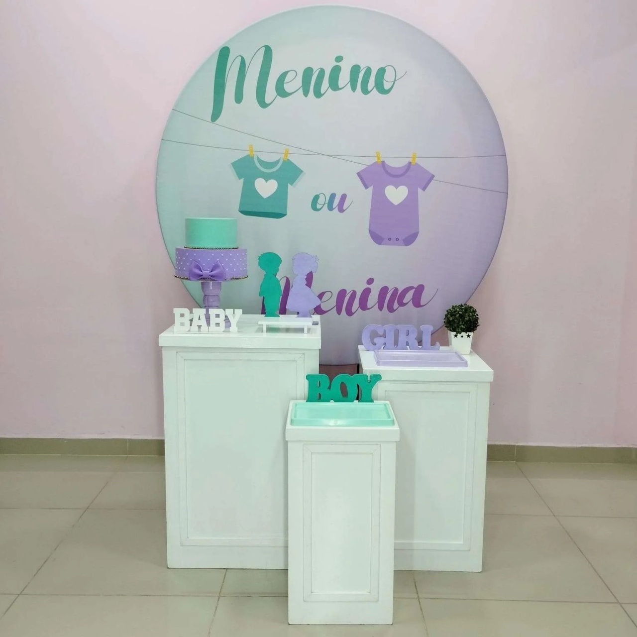 Kit Chá Revelação Lilás E Verde Numero 11 - pampegueemonte