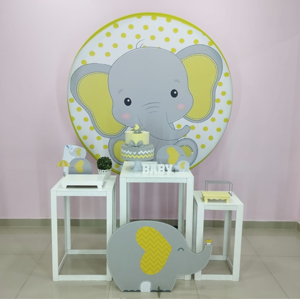 Kit Elefante Amarelo Numero 15 - pampegueemonte