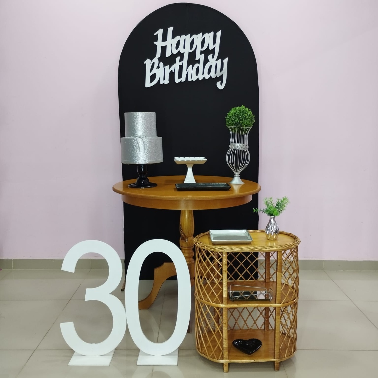 Kit Adulto 30 Anos Preto E Prata Numero 1 - pampegueemonte