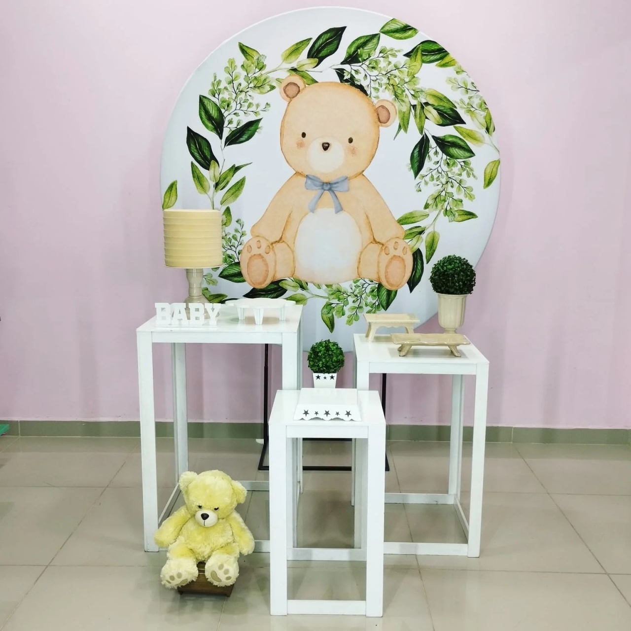 Kit Urso Com Floral Verde Numero 11 - pampegueemonte