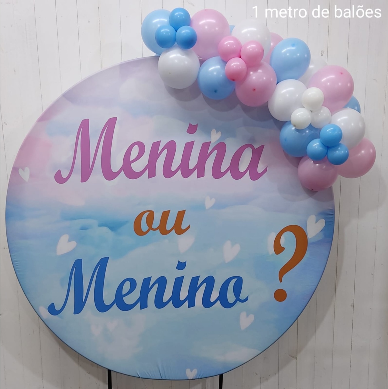 Arco de Balões 1 Metro Chá Revelação - pampegueemonte