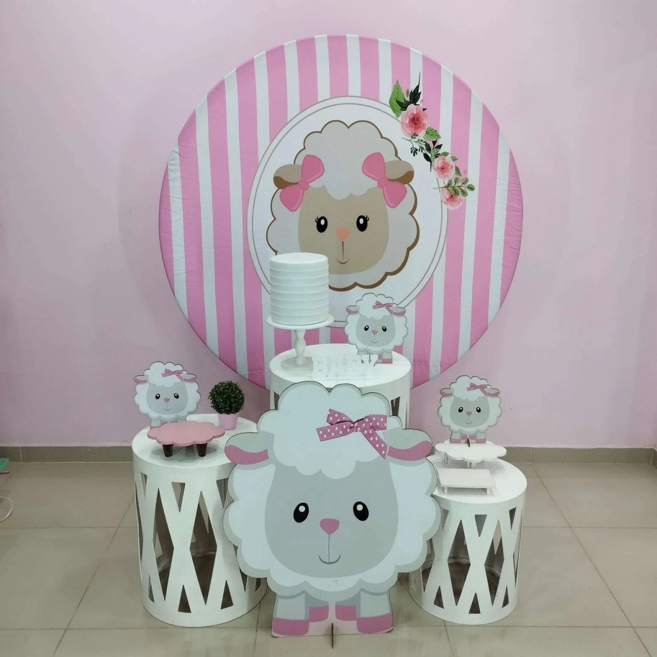 Kit Ovelha Rosa Numero 7 - pampegueemonte