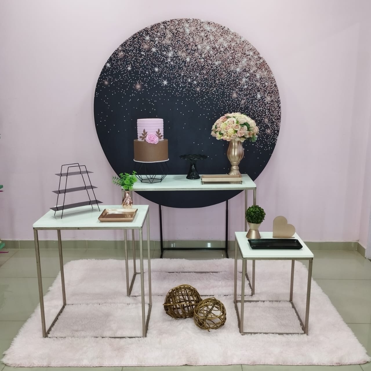 Kit Adulto Preto Com Glitter Rose Numero 13 - pampegueemonte