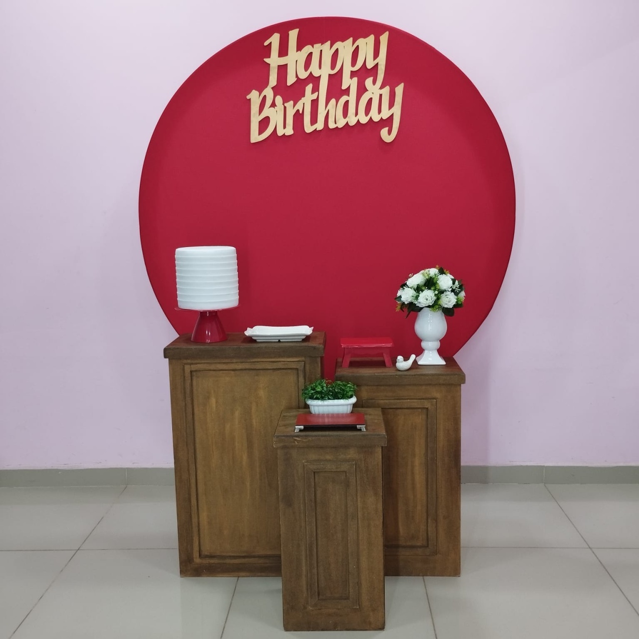 Kit Adulto Vermelho Painel Redondo Numero 7 - pampegueemonte