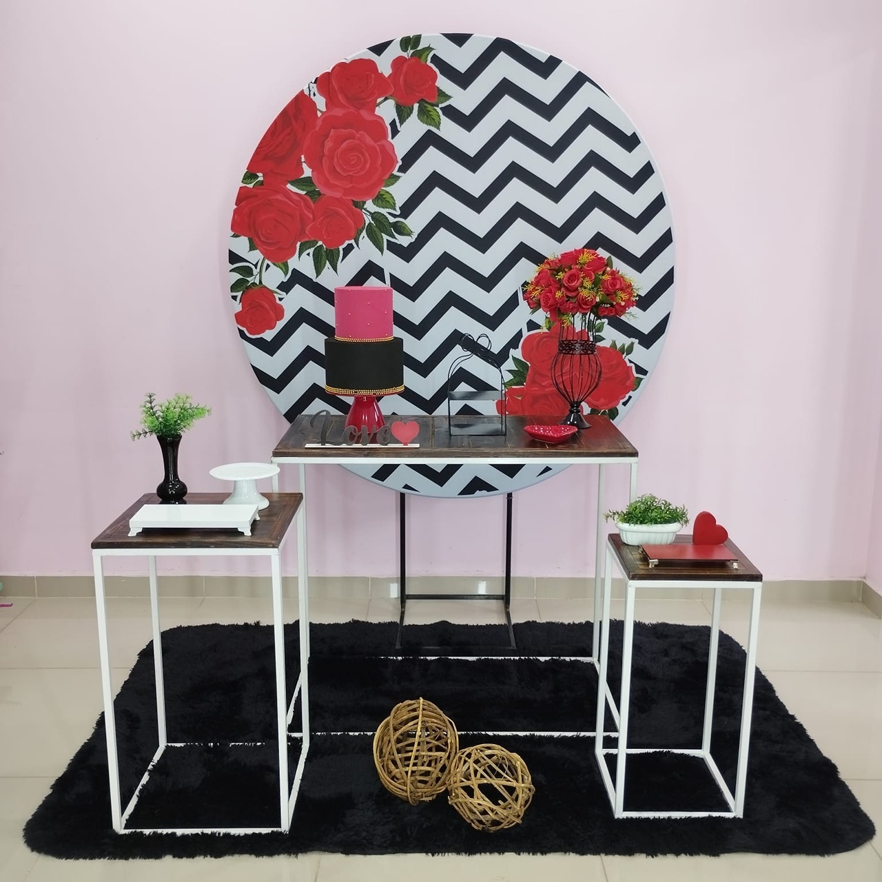 Kit Adulto Floral Vermelho E Preto Número 12 - pampegueemonte