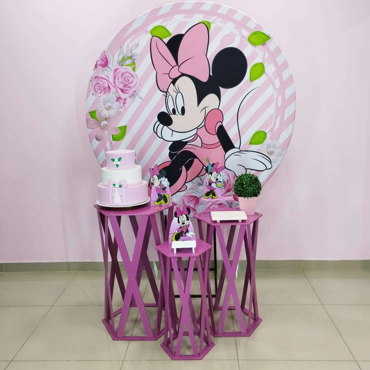 Kit Minnie Rosa Numero 5 - pampegueemonte