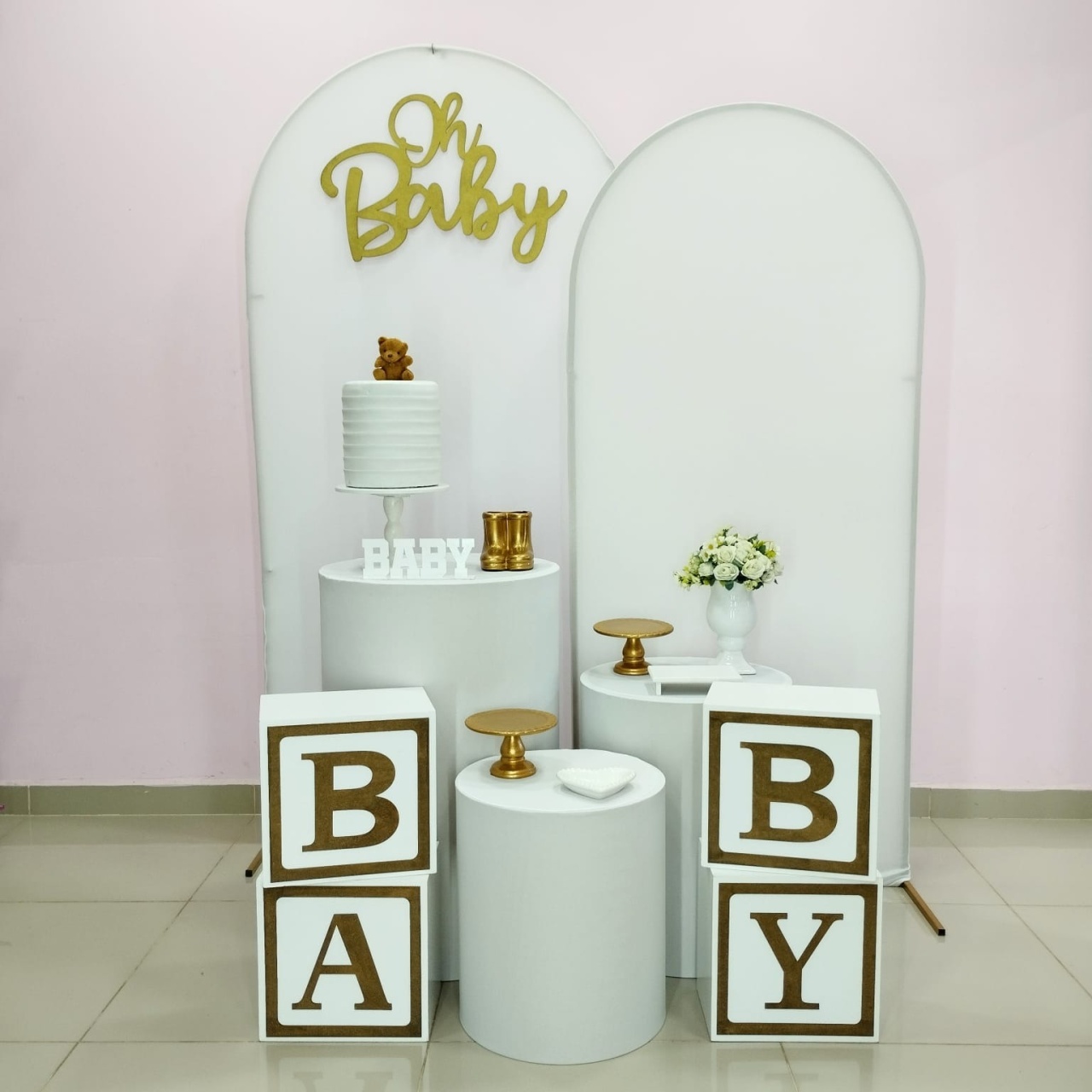 Kit Chá de Bebê Branco Numero 3 - pampegueemonte