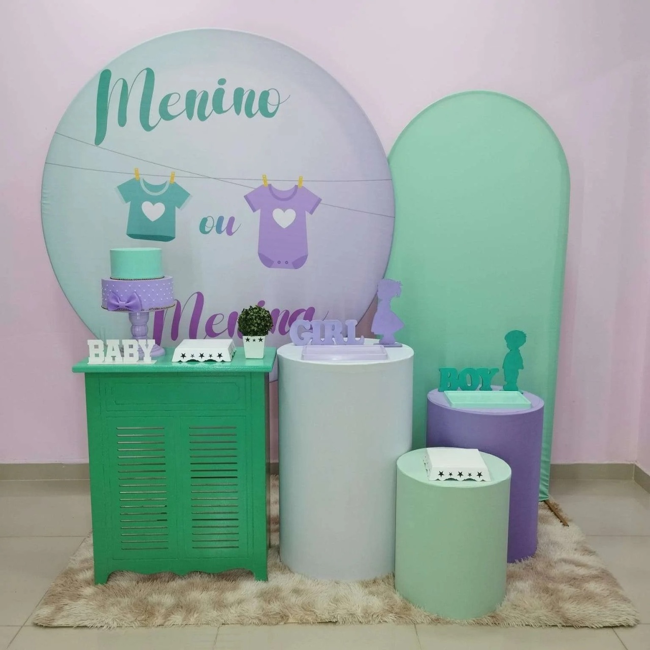 Kit Chá Revelação Lilás E Verde Numero 10 - pampegueemonte