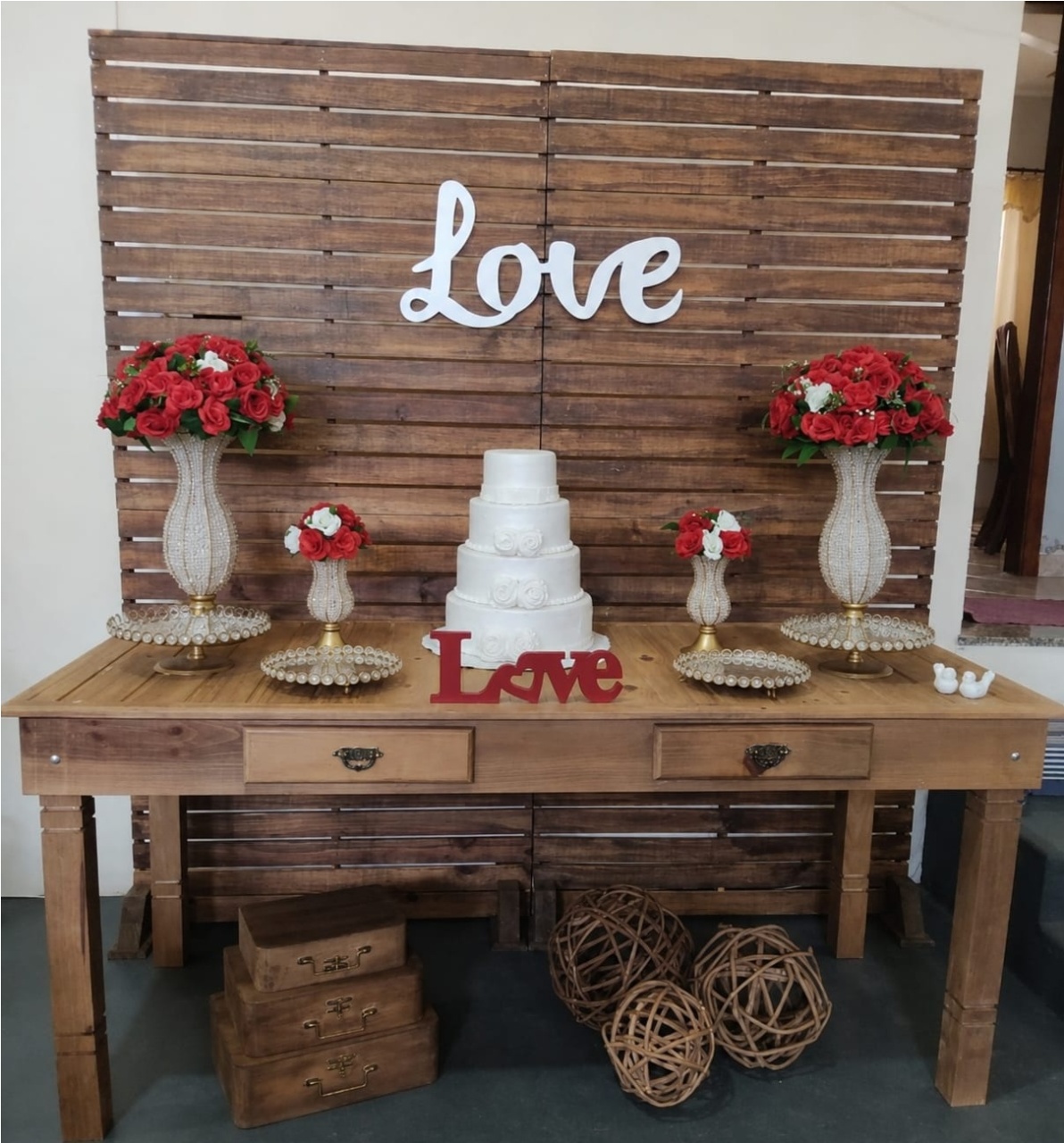 Kit Casamento Painel de Pinus Numero 2 - pampegueemonte