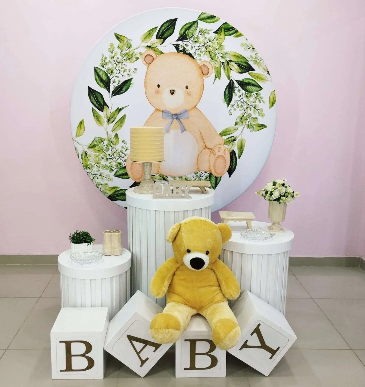 Kit Urso Com Floral Verde Numero 26 - pampegueemonte