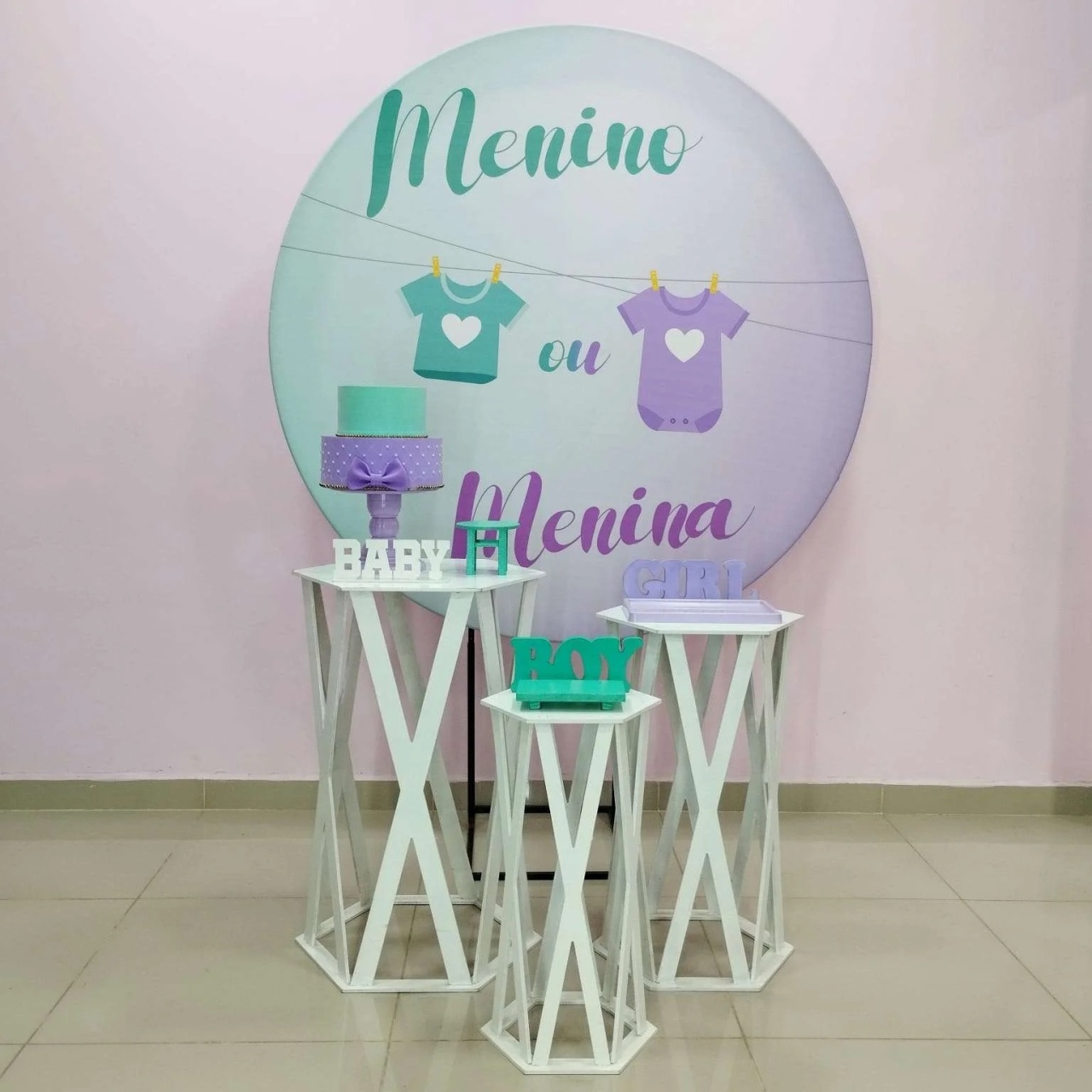 Kit Chá Revelação Lilás E Verde Numero 1 - pampegueemonte