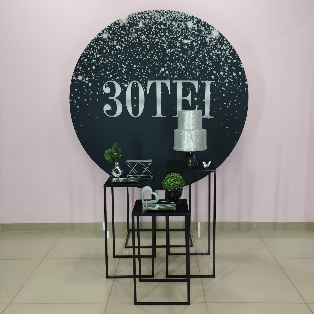 Kit 30Tei Prata E Preto Número 10 - pampegueemonte