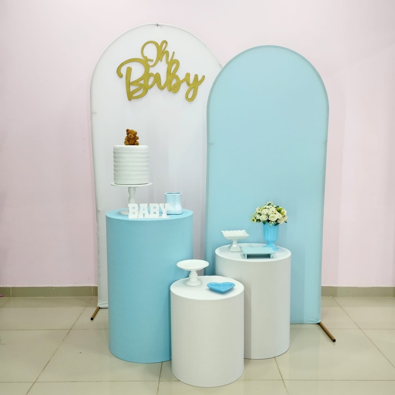 Kit Chá de Bebê Branco E Azul Numero 10 - pampegueemonte