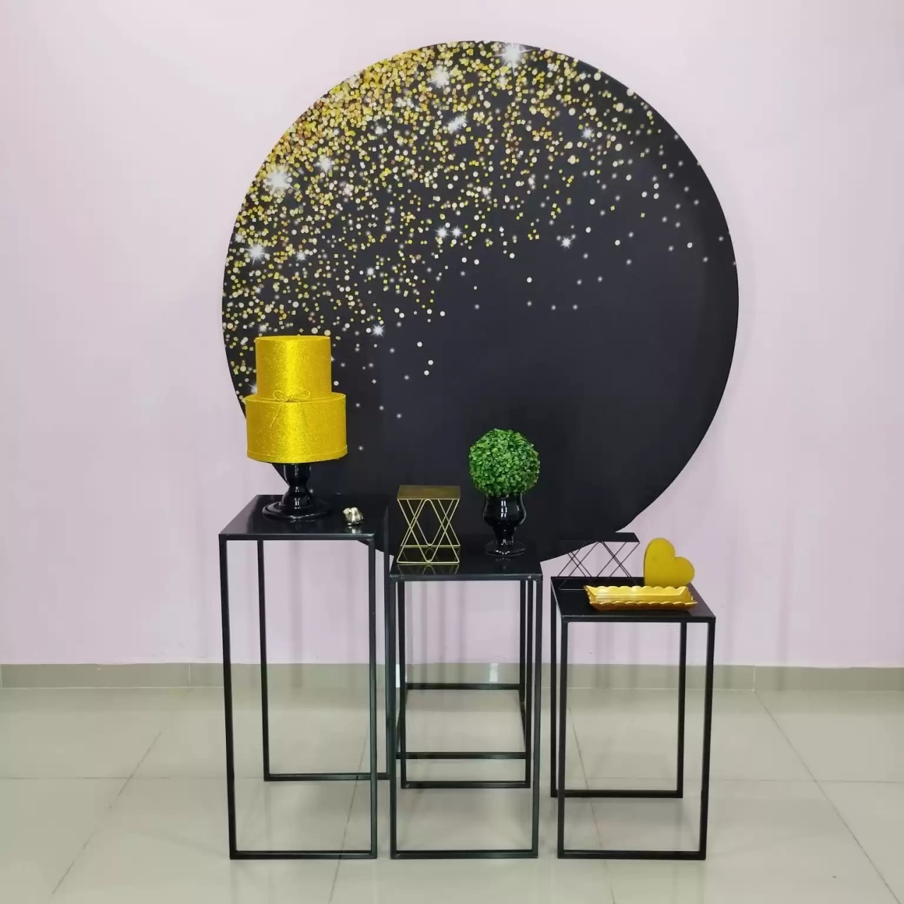 Kit Adulto Preto Com Glitter Dourado Numero 2 - pampegueemonte