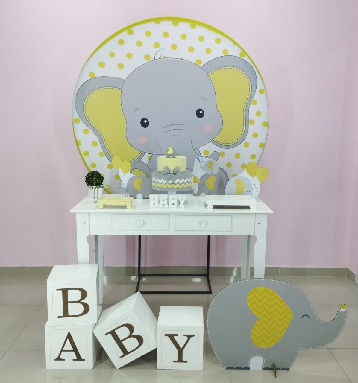 Kit Elefante Amarelo Numero 20 - pampegueemonte
