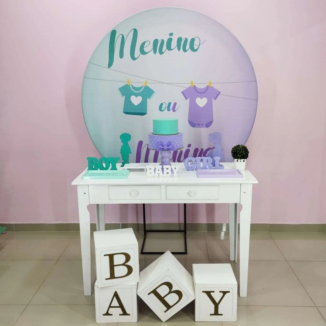 Kit Chá Revelação Lilás E Verde Numero 18 - pampegueemonte