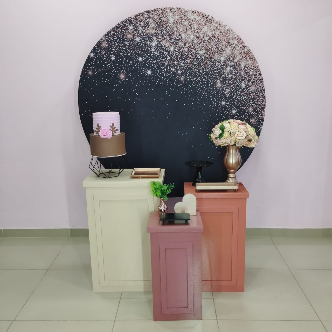 Kit Adulto Preto Com Glitter Rose Numero 8 - pampegueemonte